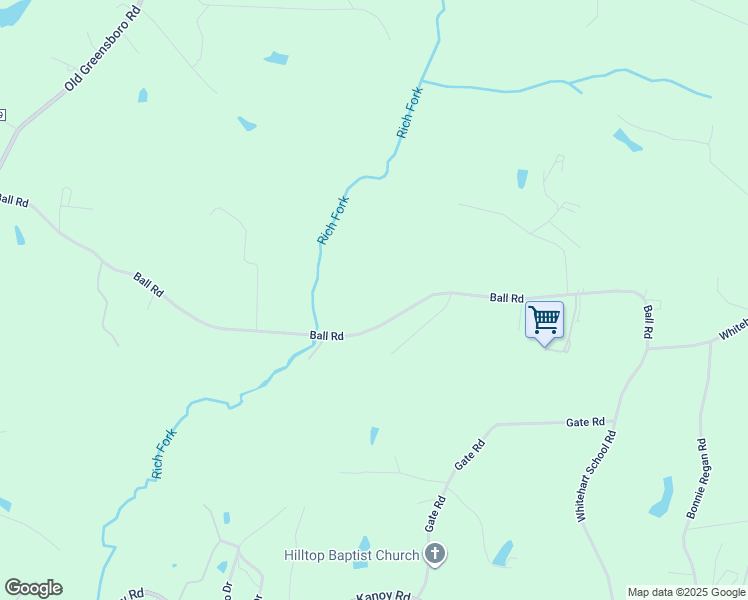 map of restaurants, bars, coffee shops, grocery stores, and more near 1551 Ball Road in Thomasville