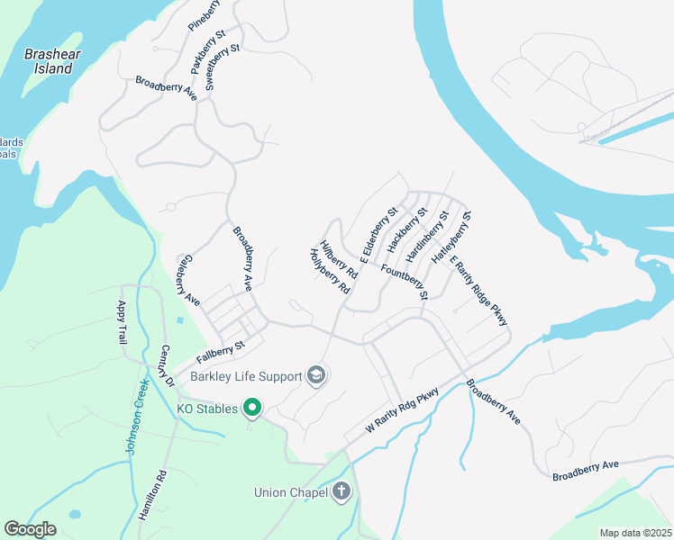 map of restaurants, bars, coffee shops, grocery stores, and more near 104 Hollyberry Road in Oak Ridge