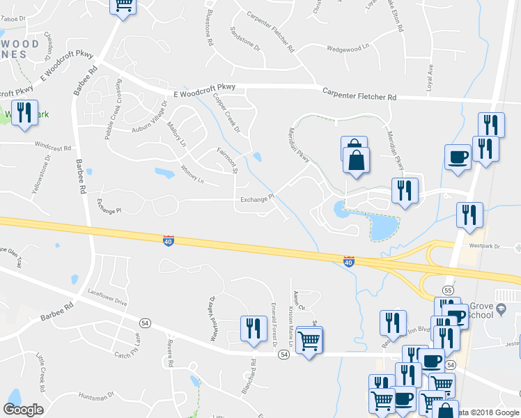map of restaurants, bars, coffee shops, grocery stores, and more near 1135 Metropolitan Drive in Durham