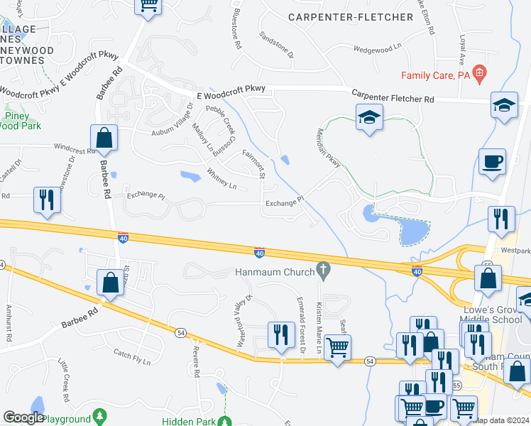 map of restaurants, bars, coffee shops, grocery stores, and more near 1013 Metropolitan Drive in Durham