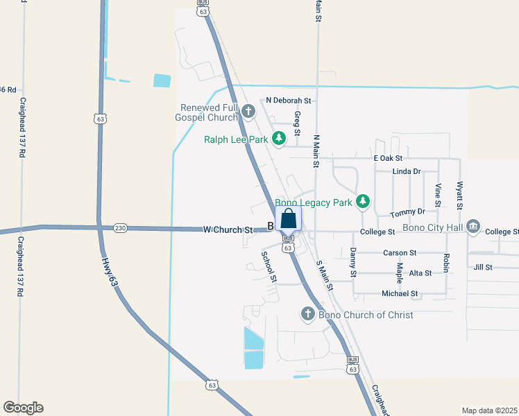 map of restaurants, bars, coffee shops, grocery stores, and more near 103-109 Ash Street in Bono