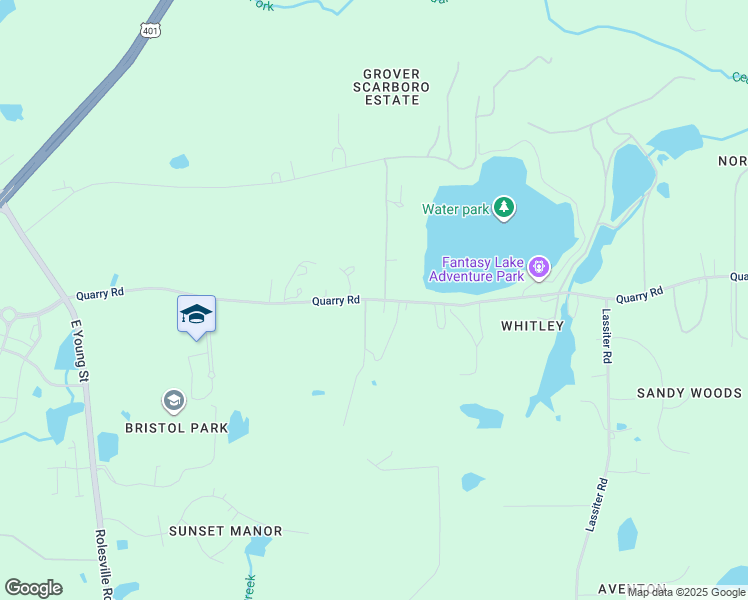 map of restaurants, bars, coffee shops, grocery stores, and more near 3340 Quarry Road in Wake Forest