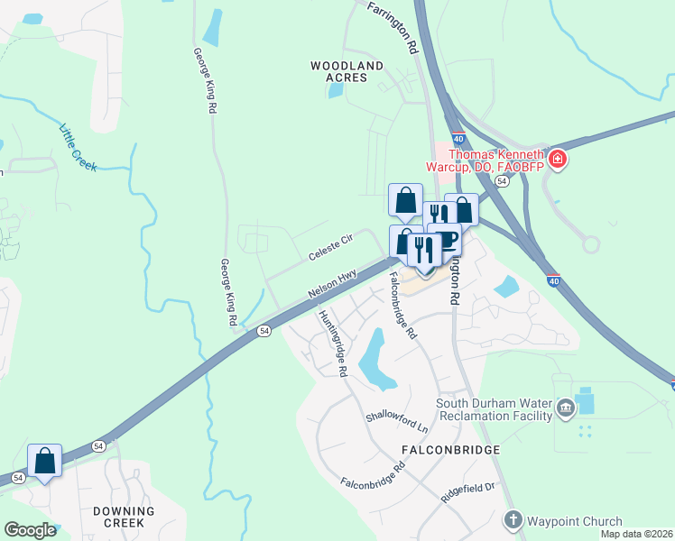map of restaurants, bars, coffee shops, grocery stores, and more near 2332 North Carolina 54 in Chapel Hill