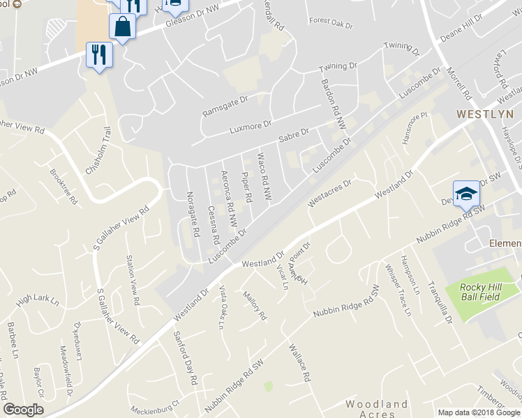 map of restaurants, bars, coffee shops, grocery stores, and more near 8001 Luscombe Drive in Knoxville