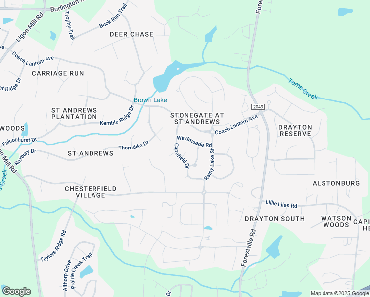 map of restaurants, bars, coffee shops, grocery stores, and more near 3705 Lantus Court in Wake Forest