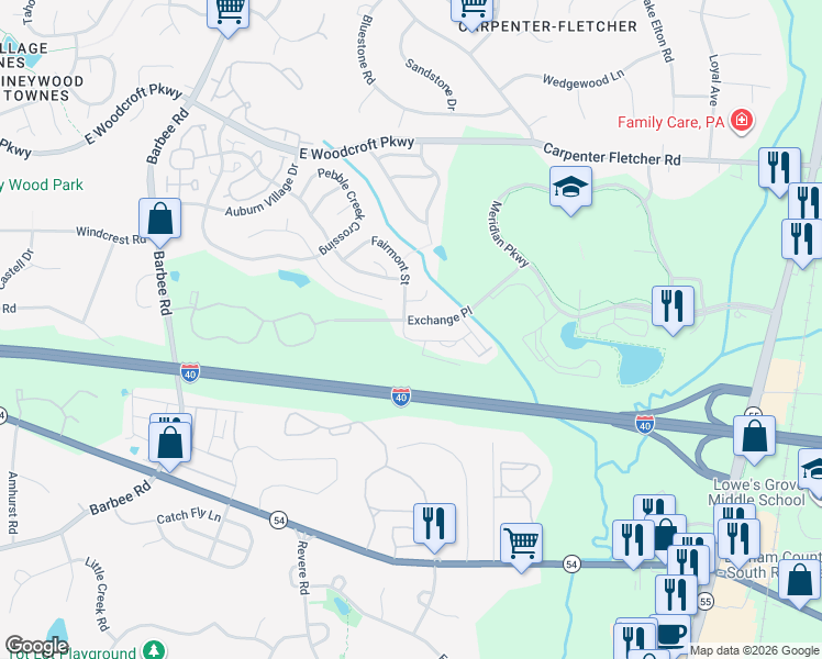 map of restaurants, bars, coffee shops, grocery stores, and more near 1011 Metropolitan Drive in Durham