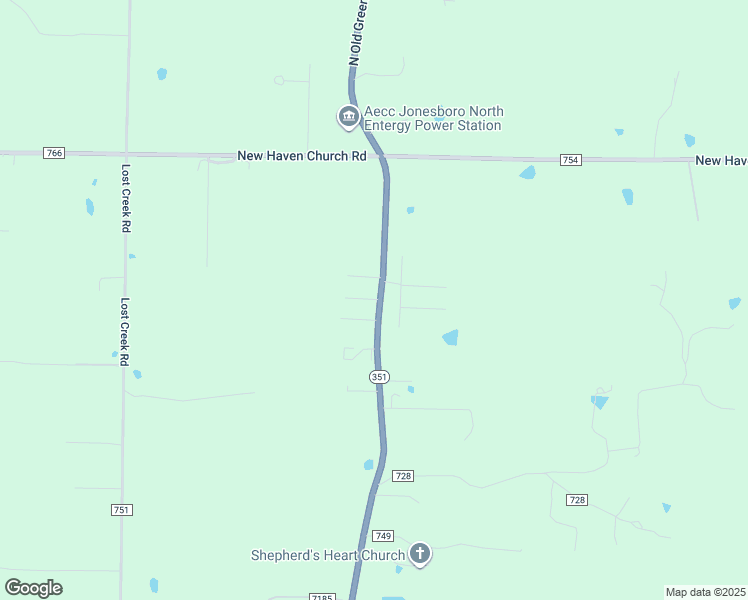 map of restaurants, bars, coffee shops, grocery stores, and more near 3823 Arkansas 351 in Jonesboro