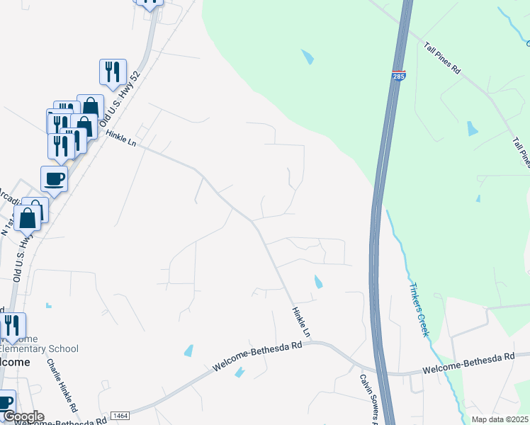 map of restaurants, bars, coffee shops, grocery stores, and more near 151 Love Road in Lexington