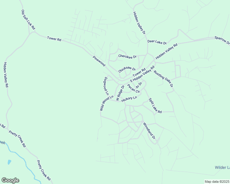 map of restaurants, bars, coffee shops, grocery stores, and more near 4362 Wildwood Lane in Nunnelly