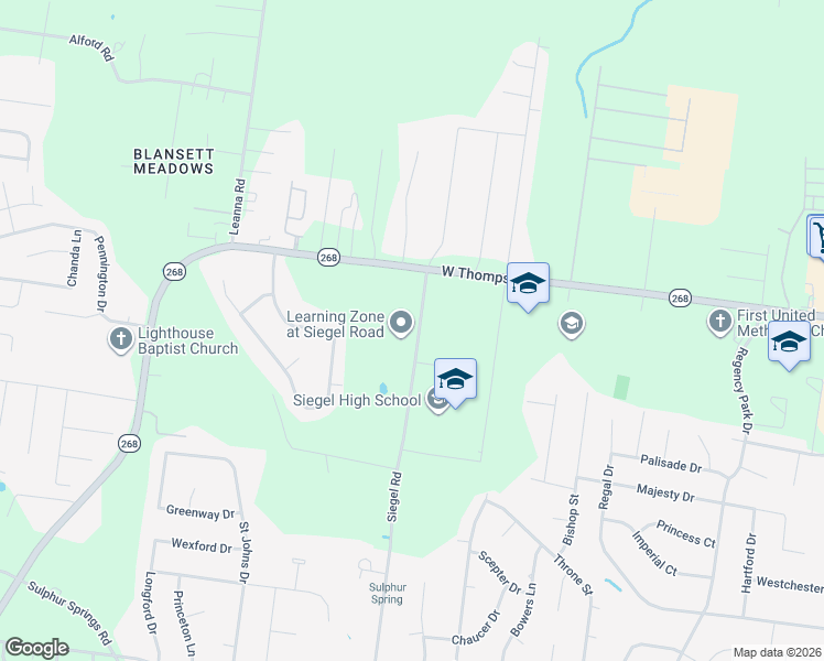 map of restaurants, bars, coffee shops, grocery stores, and more near 3331 Siegel Road in Murfreesboro
