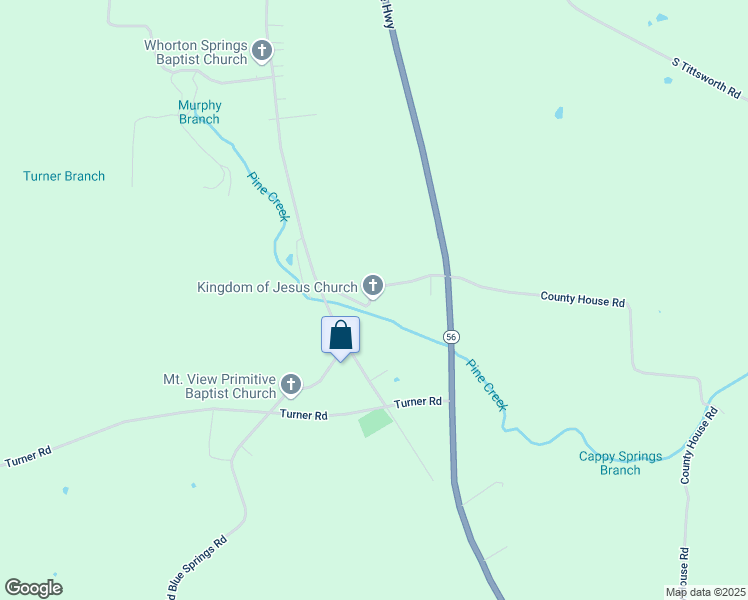 map of restaurants, bars, coffee shops, grocery stores, and more near 242 County House Road in Smithville