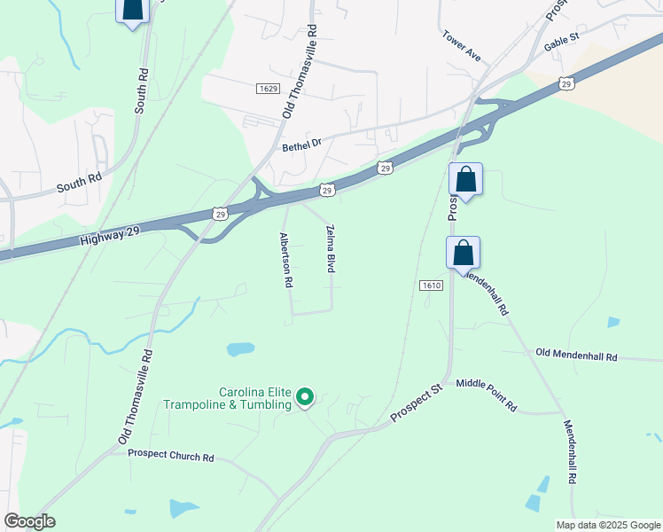 map of restaurants, bars, coffee shops, grocery stores, and more near 5751 Zelma Boulevard in Archdale