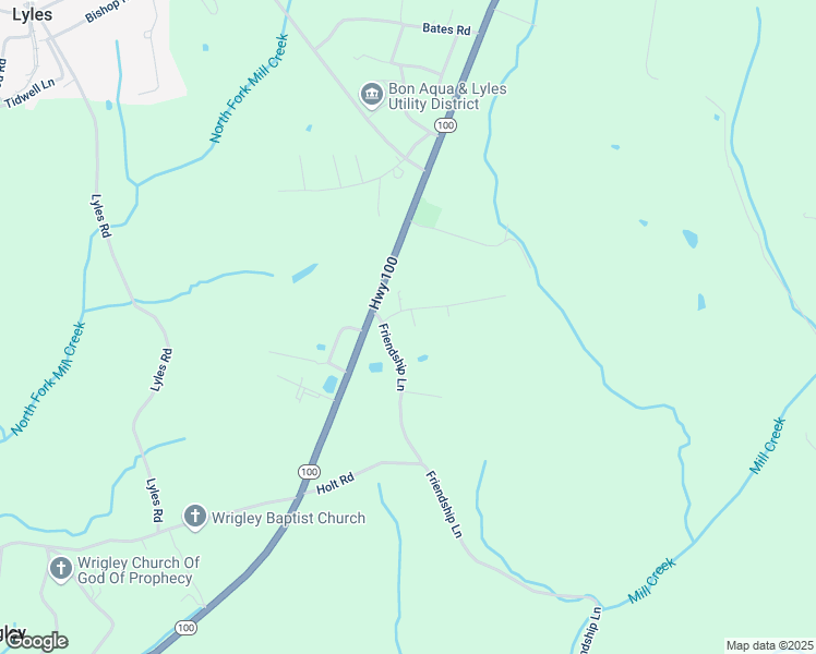 map of restaurants, bars, coffee shops, grocery stores, and more near 6831 Friendship Lane in Lyles