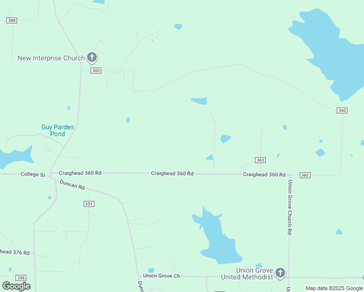 map of restaurants, bars, coffee shops, grocery stores, and more near 635 County Road 360 in Jonesboro