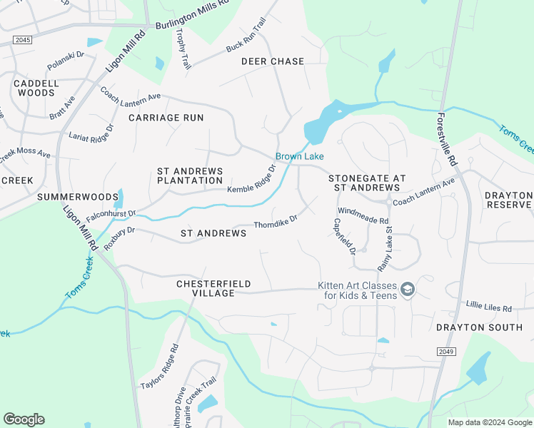 map of restaurants, bars, coffee shops, grocery stores, and more near 8405 Chelridge Drive in Wake Forest