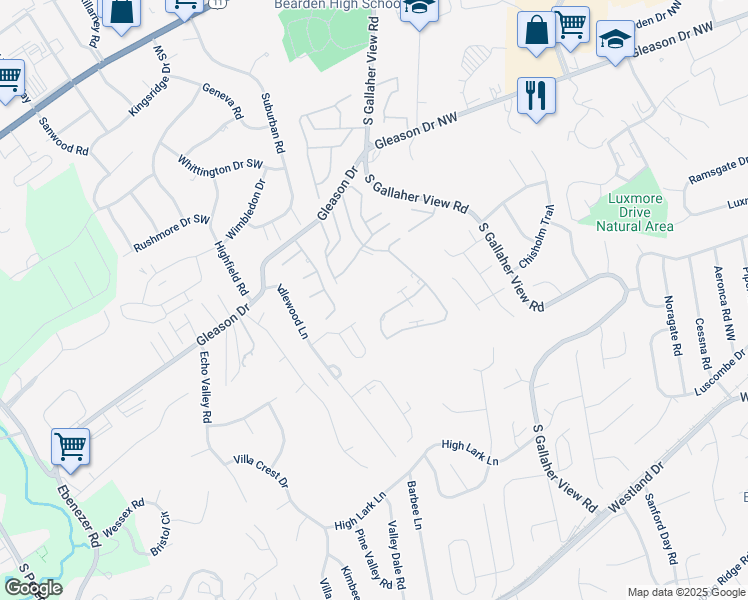 map of restaurants, bars, coffee shops, grocery stores, and more near 8514 Raindrop Road in Knoxville