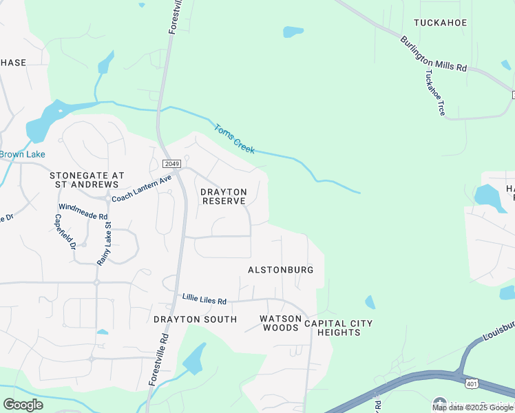map of restaurants, bars, coffee shops, grocery stores, and more near 5004 Clowser Minnow Court in Wake Forest