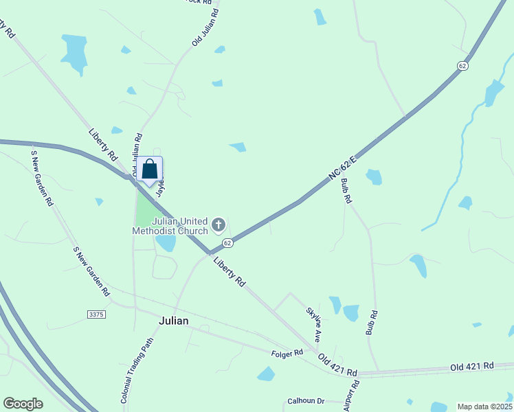 map of restaurants, bars, coffee shops, grocery stores, and more near 2127 North Carolina 62 in Julian