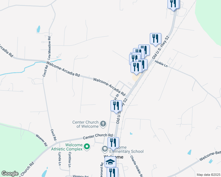 map of restaurants, bars, coffee shops, grocery stores, and more near 251 Welcome-Arcadia Road in Lexington
