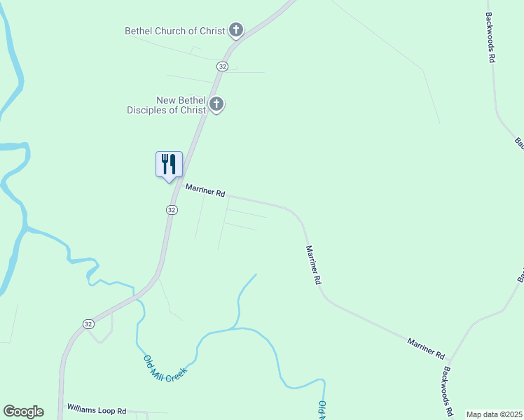 map of restaurants, bars, coffee shops, grocery stores, and more near 296 Marriner Road in Roper