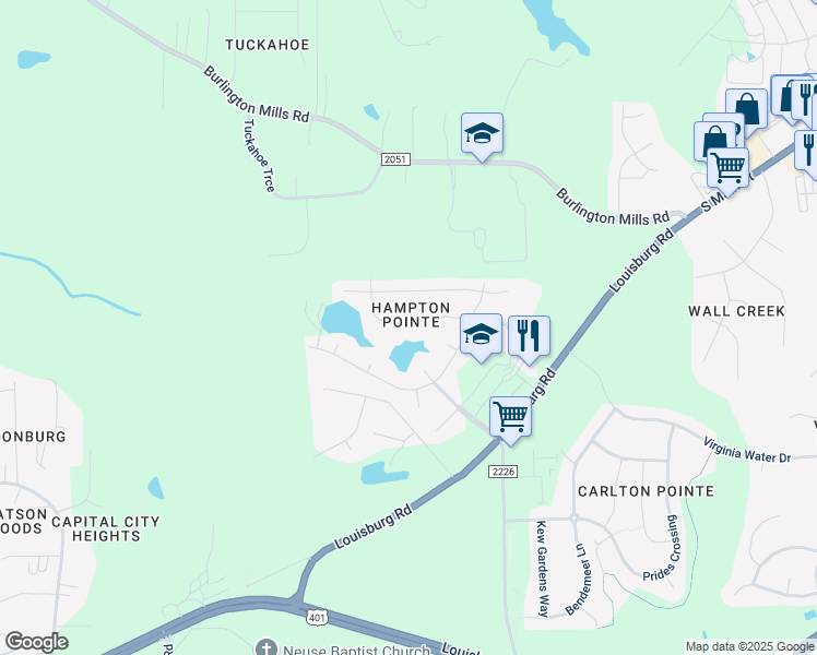 map of restaurants, bars, coffee shops, grocery stores, and more near 935 Middle Ground Avenue in Rolesville
