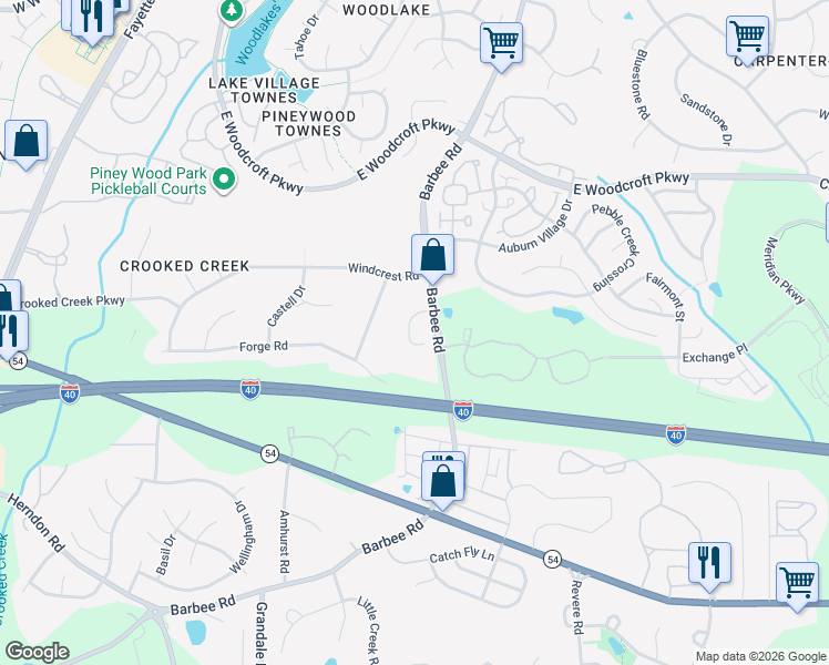 map of restaurants, bars, coffee shops, grocery stores, and more near in Durham