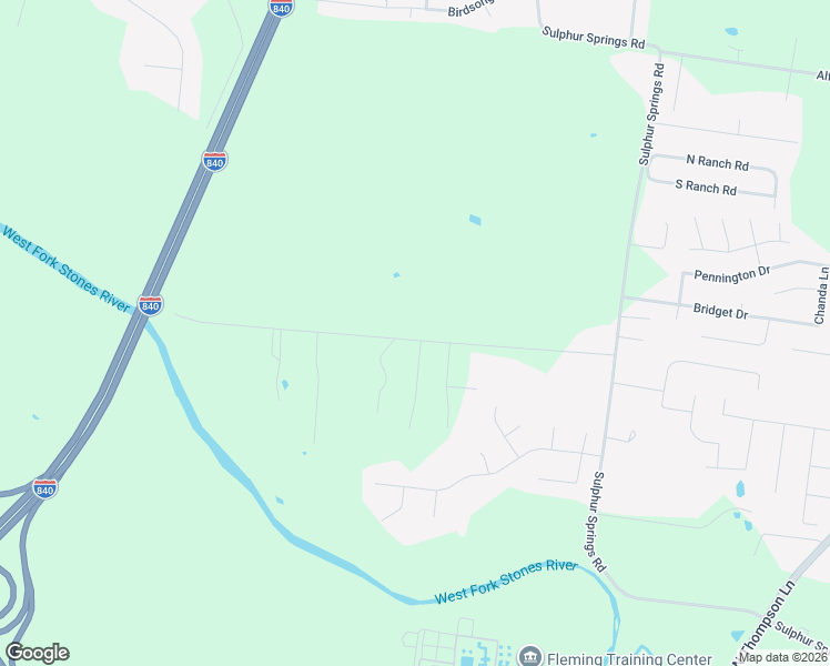 map of restaurants, bars, coffee shops, grocery stores, and more near 2454 River Road in Murfreesboro