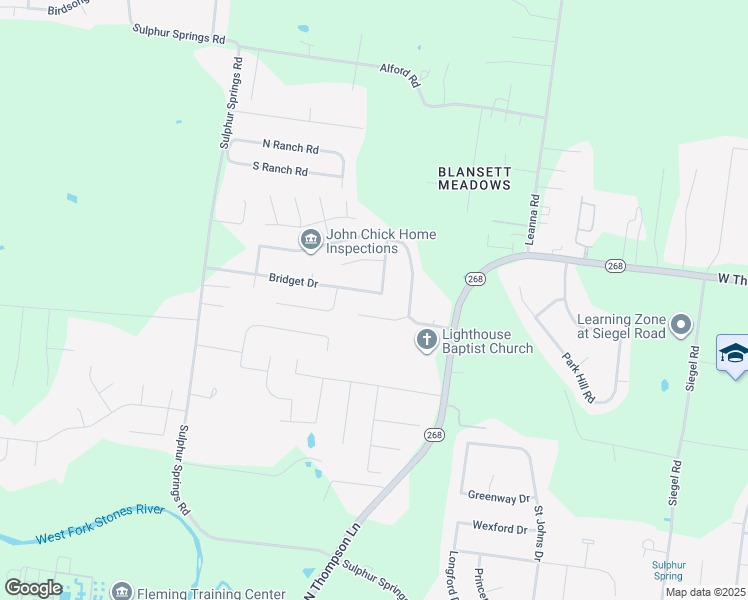 map of restaurants, bars, coffee shops, grocery stores, and more near 1711 Bridget Drive in Murfreesboro
