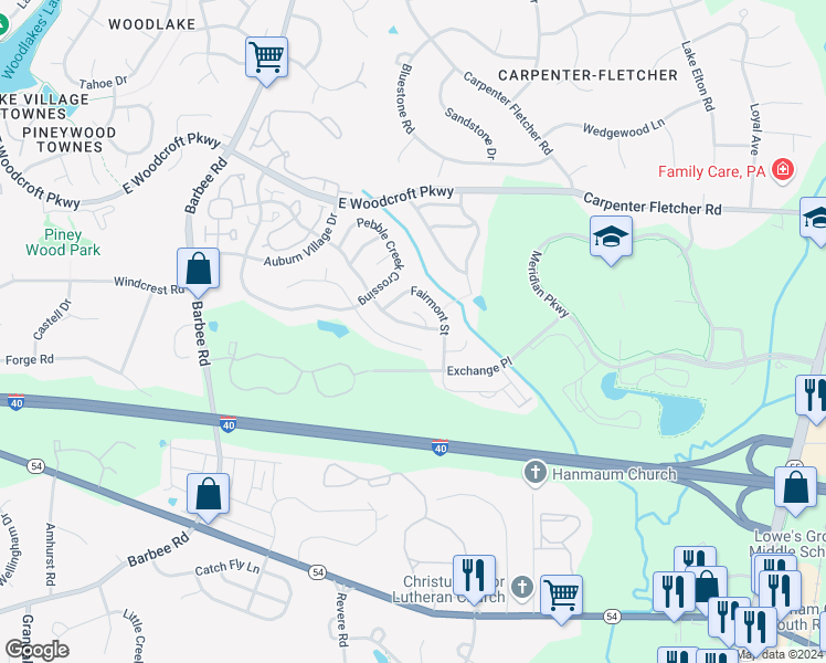 map of restaurants, bars, coffee shops, grocery stores, and more near 1316 Mallory Ln in Durham