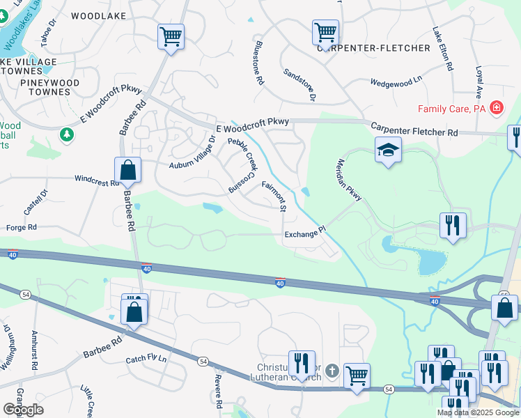 map of restaurants, bars, coffee shops, grocery stores, and more near 1314 Mallory Lane in Durham