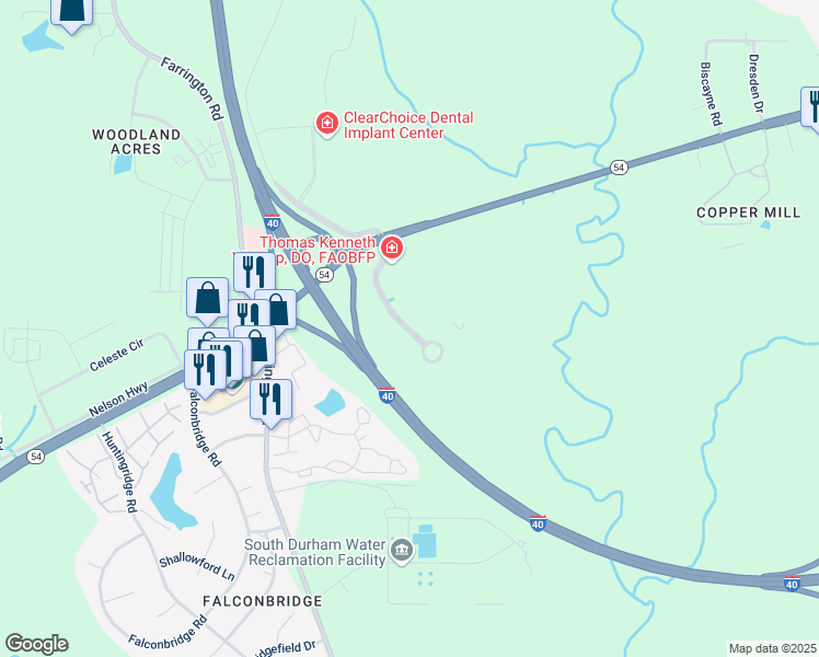map of restaurants, bars, coffee shops, grocery stores, and more near 6362-6398 Quadrangle Drive in Chapel Hill