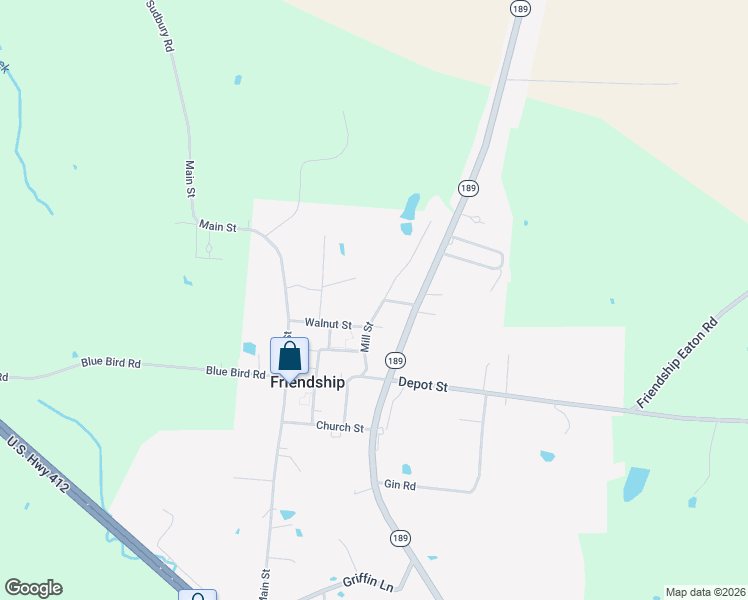 map of restaurants, bars, coffee shops, grocery stores, and more near 195 Mill Street in Friendship