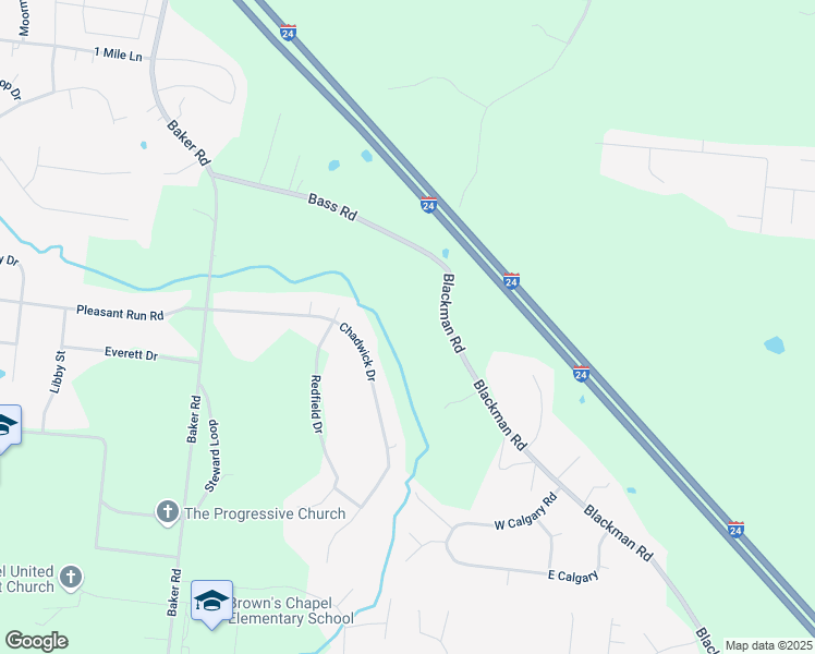 map of restaurants, bars, coffee shops, grocery stores, and more near 5363 Blackman Road in Murfreesboro