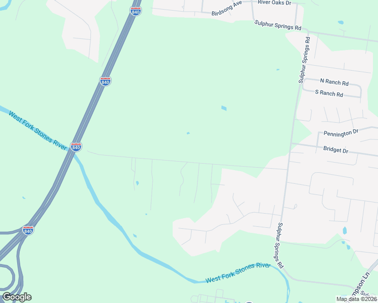 map of restaurants, bars, coffee shops, grocery stores, and more near 2454 River Road in Murfreesboro