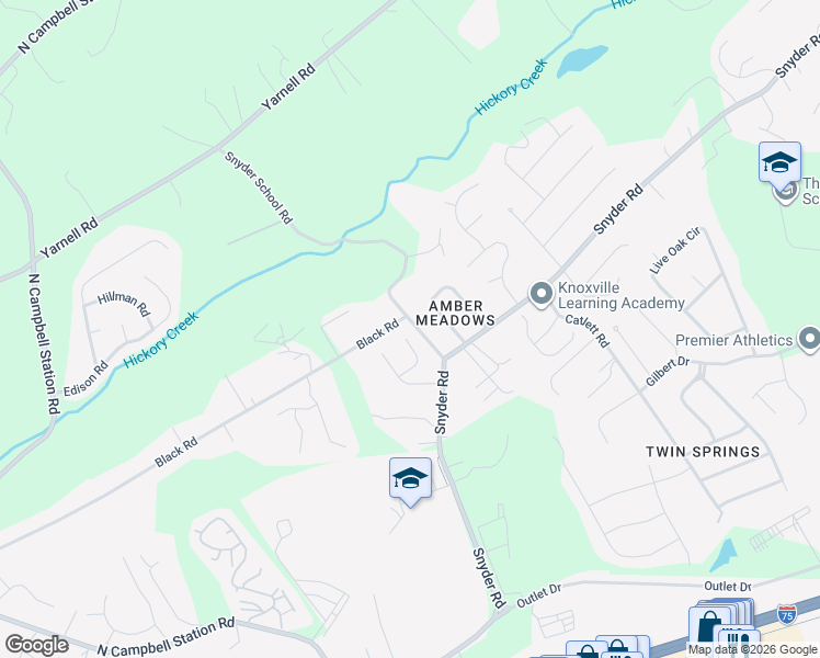 map of restaurants, bars, coffee shops, grocery stores, and more near 1235 Long Leaf Lane in Knoxville