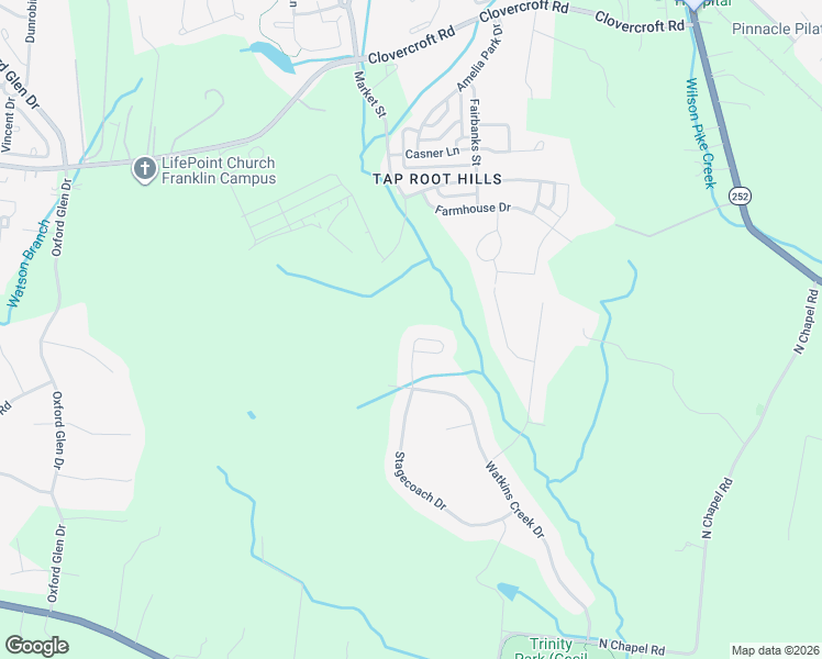map of restaurants, bars, coffee shops, grocery stores, and more near 4516 Stagecoach Circle in Franklin