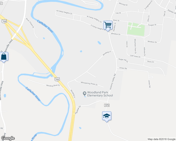 map of restaurants, bars, coffee shops, grocery stores, and more near 524 Winding Lane in Sparta