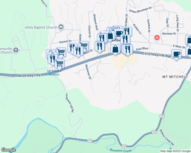 map of restaurants, bars, coffee shops, grocery stores, and more near 314 Presnell Road in Burnsville