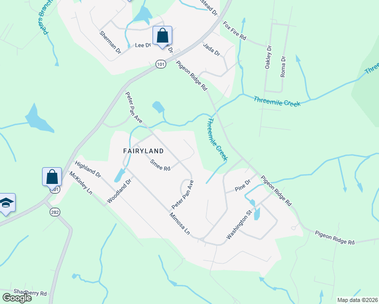 map of restaurants, bars, coffee shops, grocery stores, and more near 55 Twilight Drive in Crossville