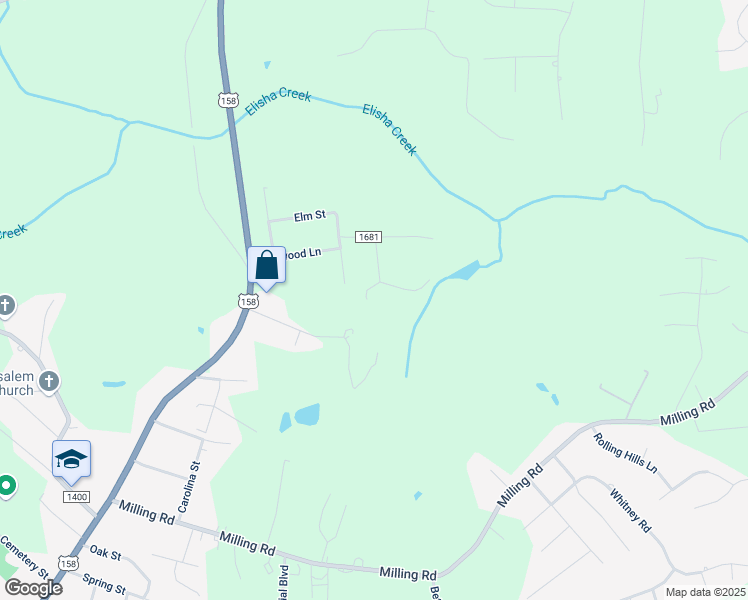 map of restaurants, bars, coffee shops, grocery stores, and more near 157 Mockingbird Lane in Mocksville