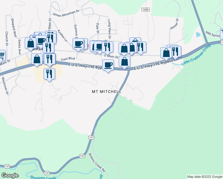map of restaurants, bars, coffee shops, grocery stores, and more near 21 Woodland Drive in Burnsville