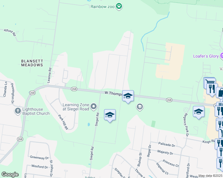 map of restaurants, bars, coffee shops, grocery stores, and more near 3515 Magruder Drive in Murfreesboro