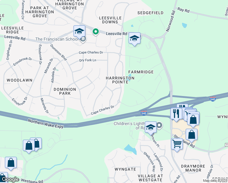 map of restaurants, bars, coffee shops, grocery stores, and more near 7604 Cagle Drive in Raleigh