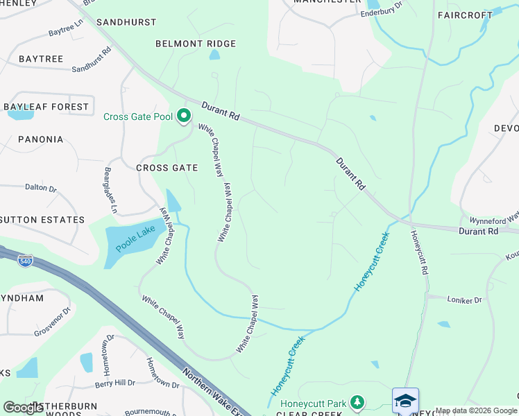 map of restaurants, bars, coffee shops, grocery stores, and more near 13201 Durant Road in Raleigh