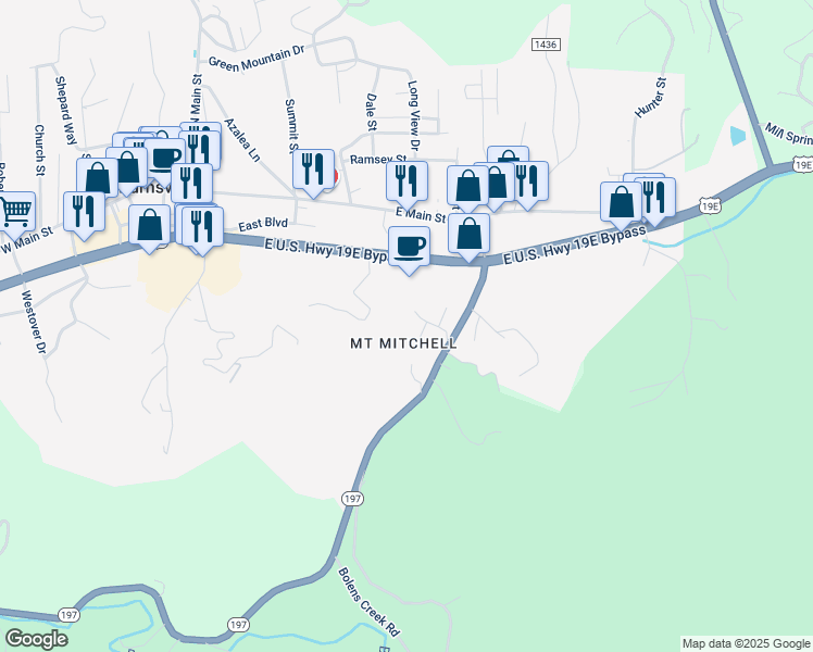 map of restaurants, bars, coffee shops, grocery stores, and more near in Burnsville
