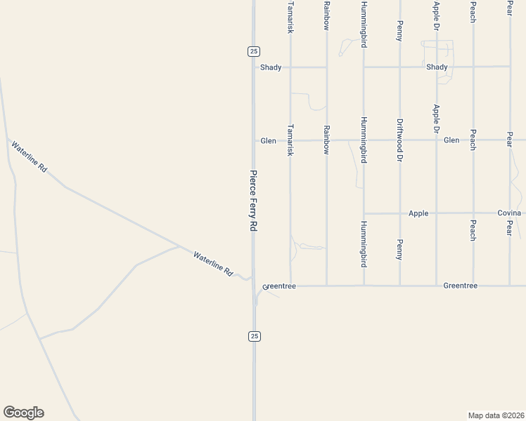 map of restaurants, bars, coffee shops, grocery stores, and more near 27130 Pierce Ferry Road in Meadview