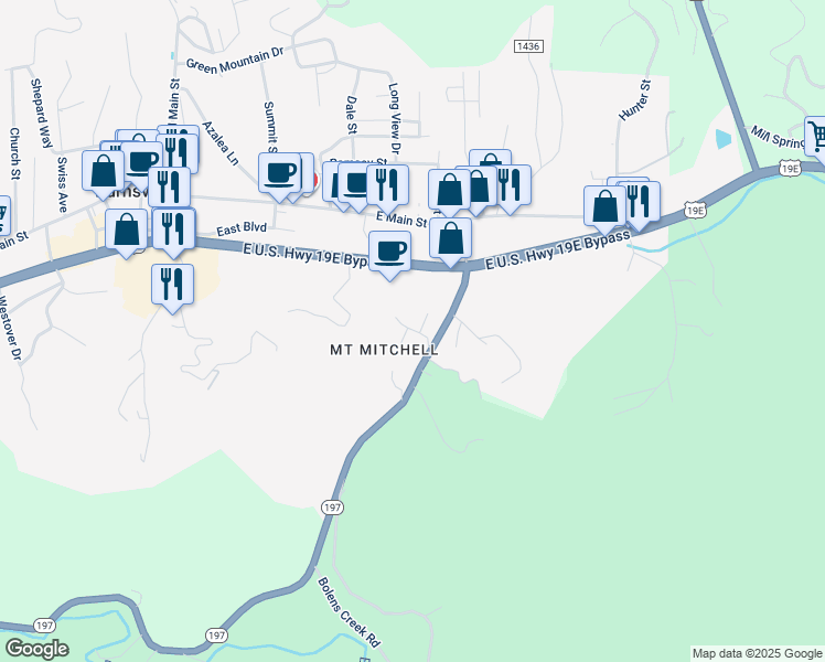 map of restaurants, bars, coffee shops, grocery stores, and more near 21 Woodland Drive in Burnsville