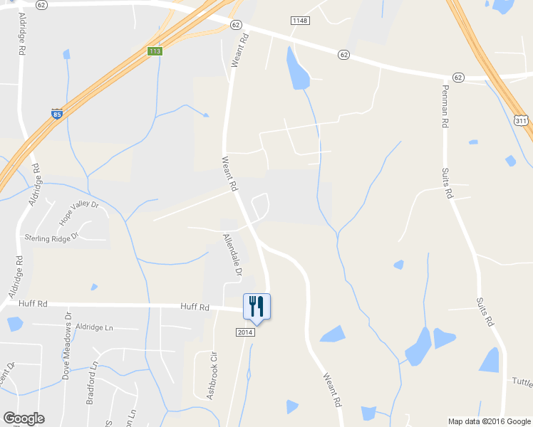 map of restaurants, bars, coffee shops, grocery stores, and more near 6808 Allendale Drive in Archdale
