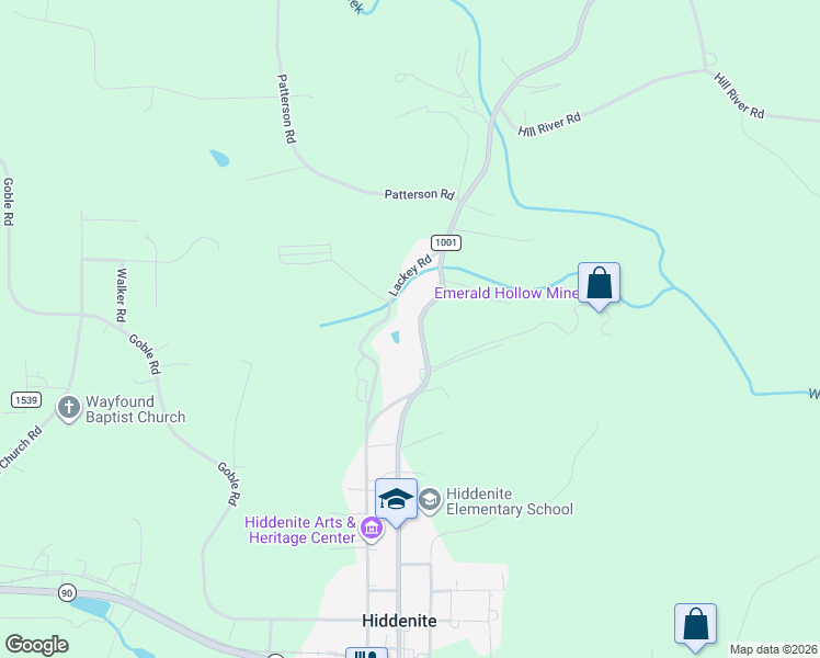 map of restaurants, bars, coffee shops, grocery stores, and more near 837 Sulphur Springs Road in Hiddenite