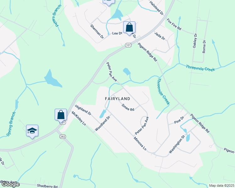 map of restaurants, bars, coffee shops, grocery stores, and more near 67 Mimosa Lane in Crossville